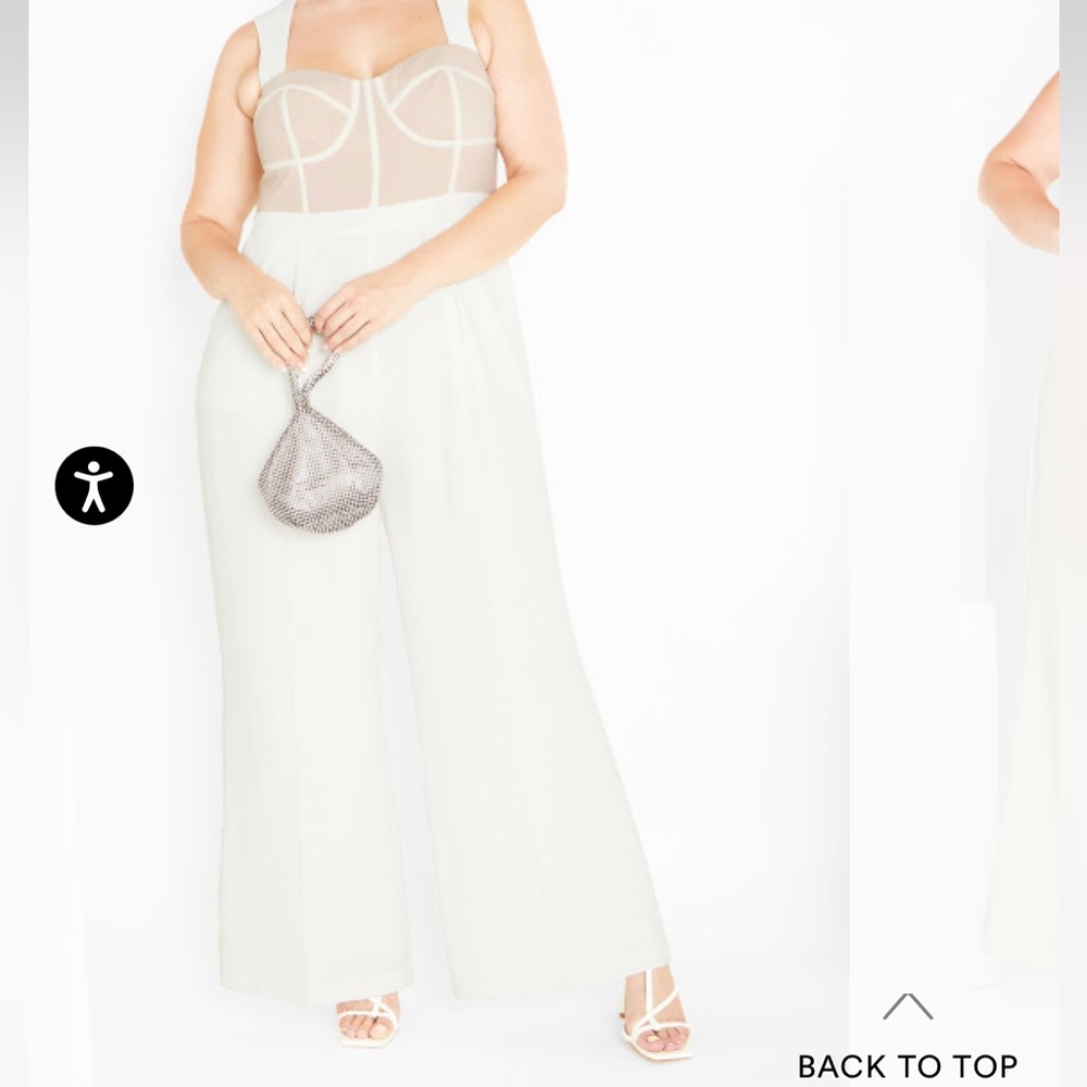 Kylie Jumpsuit - White & Ivory Size 18